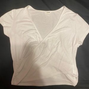 White wrap crop top